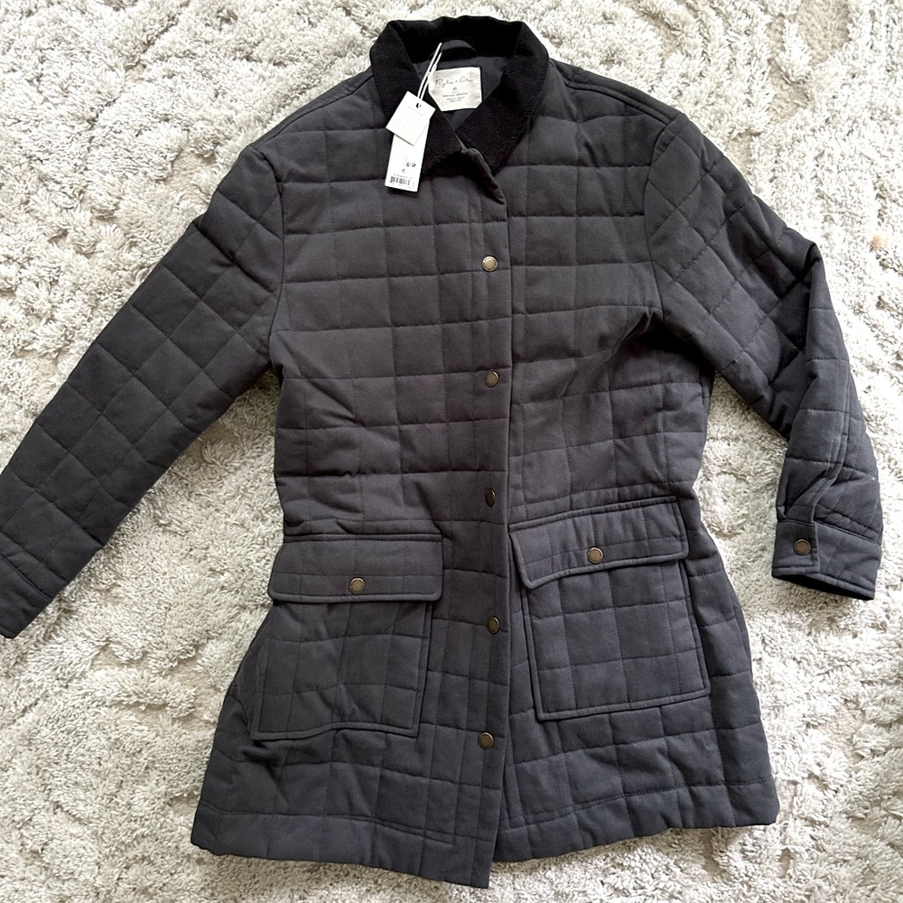 NWT Rylee and Cru Navy Quilted Coat